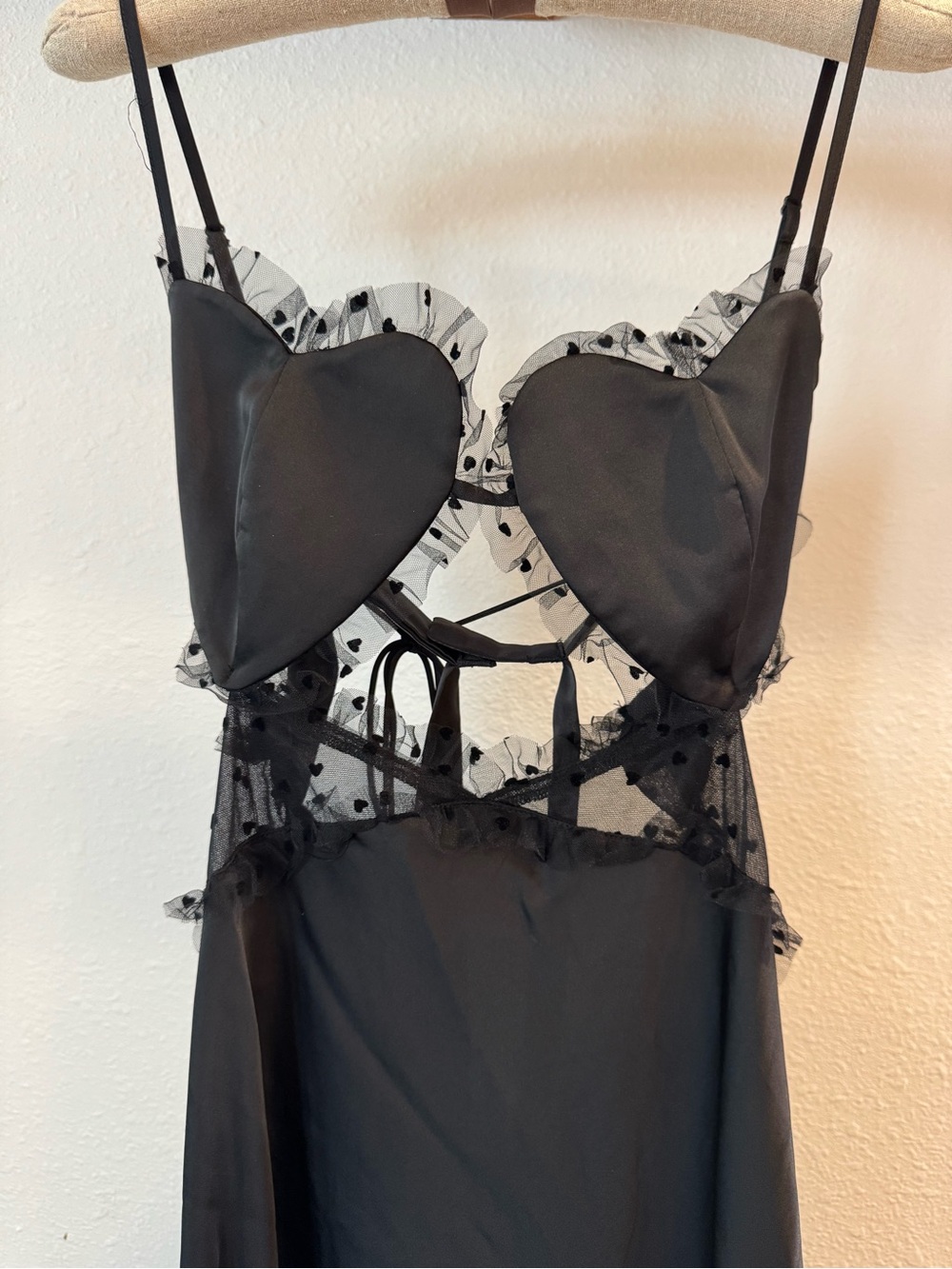 NEW, with tags! For Love & Lemons Black Heart Slip Maxi Dress - Picture 5 of 13